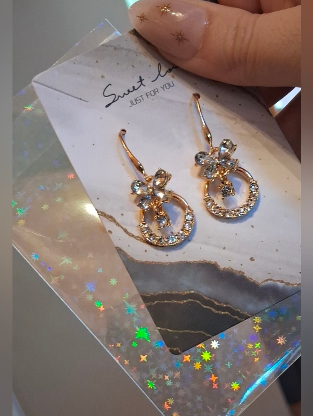 $8 Each Or Bundle 5/$20 Gold Crystal Butterfly & Circle Dangle Earrings